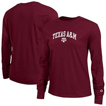 Women's Champion Maroon Texas A&M Aggies Arch Over Logo Long Sleeve T-Shirt