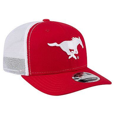 Men's New Era Red SMU Mustangs Team 9SEVENTY COOLERA Trucker Adjustable Hat