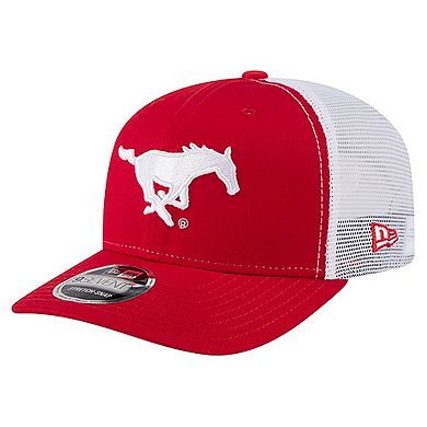 Men's New Era Red SMU Mustangs Team 9SEVENTY COOLERA Trucker Adjustable Hat
