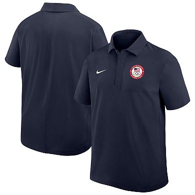 Men's Nike Navy Team USA Woven Polo