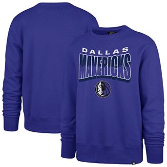 Unisex '47 Blue Dallas Mavericks Brush By Headline Crewneck Sweatshirt