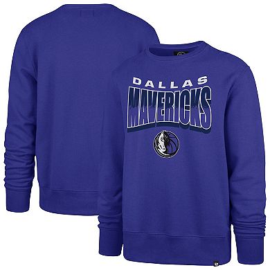 Unisex '47 Blue Dallas Mavericks Brush By Headline Crewneck Sweatshirt