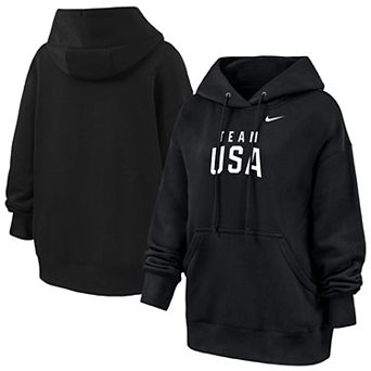 Women's Nike Black Team USA Oversized Phoenix Fleece Hoodie