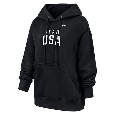 Women's Nike Black Team USA Oversized Phoenix Fleece Hoodie