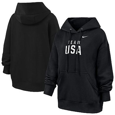 Women's Nike Black Team USA Oversized Phoenix Fleece Hoodie
