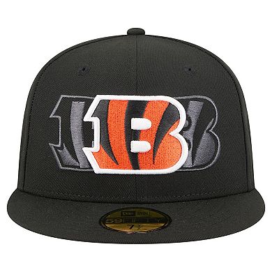 Men's New Era Black Cincinnati Bengals Tri-Hit 59FIFTY Fitted Hat