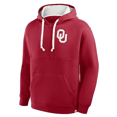 Men's Fanatics Crimson Oklahoma Sooners Hometown Premium Rise And Conquer Half-Zip Hoodie