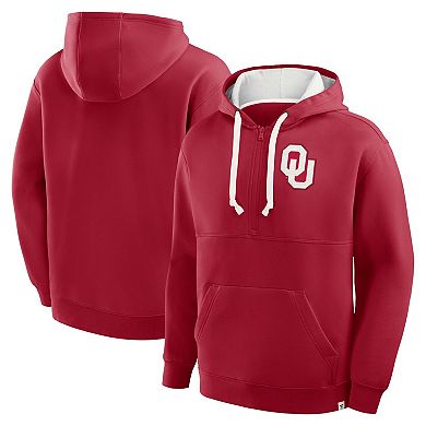 Men's Fanatics Crimson Oklahoma Sooners Hometown Premium Rise And Conquer Half-Zip Hoodie