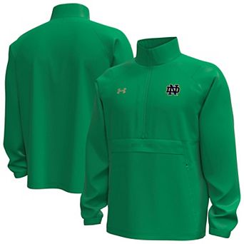 Men's Under Armour Green Notre Dame Fighting Irish Unstoppable Woven Anorak Storm Tech Half-Zip Jacket