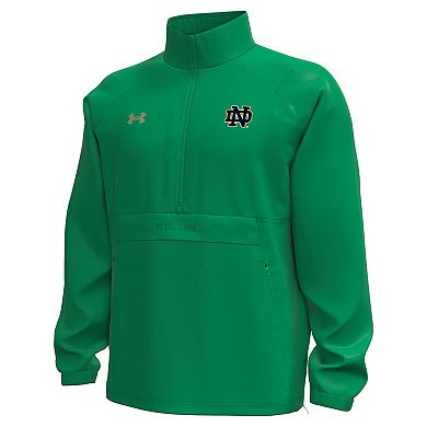 Men's Under Armour Green Notre Dame Fighting Irish Unstoppable Woven Anorak Storm Tech Half-Zip Jacket