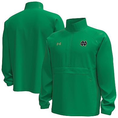 Men's Under Armour Green Notre Dame Fighting Irish Unstoppable Woven Anorak Storm Tech Half-Zip Jacket