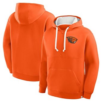 Men's Fanatics Orange Oregon State Beavers Hometown Premium Rise And Conquer Half-Zip Hoodie