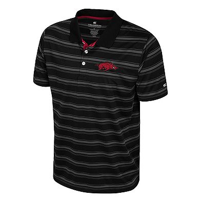 Men's Colosseum Black Arkansas Razorbacks Milk Steak Polo