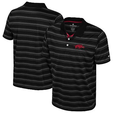 Men's Colosseum Black Arkansas Razorbacks Milk Steak Polo