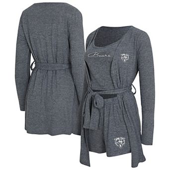 Women's Concepts Sport Heather Navy Chicago Bears Rigor Tank, Short & Robe Set