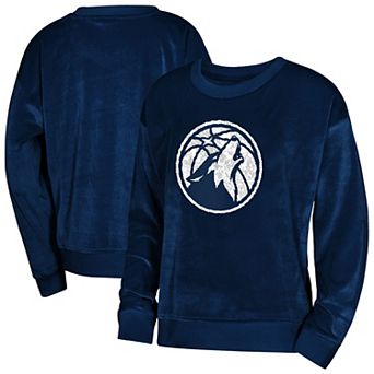 Youth Girls Outerstuff Navy Minnesota Timberwolves Step Back Crewneck Sweatshirt