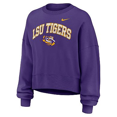 Women's Nike Purple LSU Tigers Oversized Phoenix Arch Pullover Sweatshirt