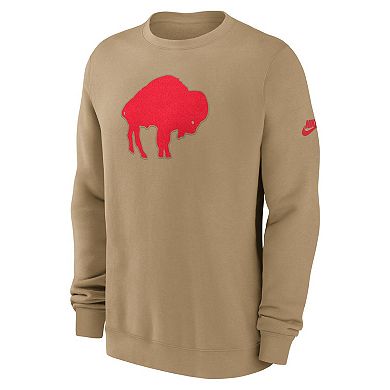 Men's Nike Tan Buffalo Bills Swing Pass Rewind Club Pullover Sweatshirt