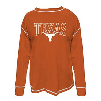 Women's Fanatics Burnt Orange Texas Longhorns Plus Size Contrast Stitch Sweatshirt