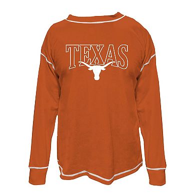 Women's Fanatics Burnt Orange Texas Longhorns Plus Size Contrast Stitch Sweatshirt