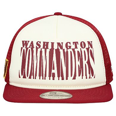 Men's New Era Cream/Burgundy Washington Commanders Cutout A-Frame 9FIFTY Snapback Hat
