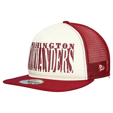 Men's New Era Cream/Burgundy Washington Commanders Cutout A-Frame 9FIFTY Snapback Hat