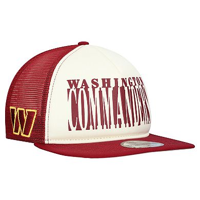 Men's New Era Cream/Burgundy Washington Commanders Cutout A-Frame 9FIFTY Snapback Hat
