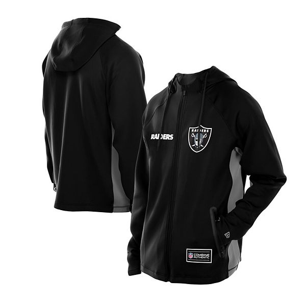 Men's New Era Black Las Vegas Raiders Combine Authentic Raglan