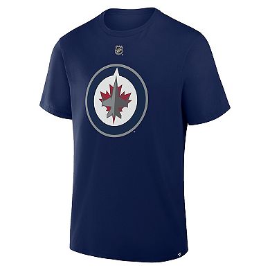 Men's Fanatics Jonathan Toews Navy Winnipeg Jets Authentic Stack Name & Number T-Shirt