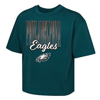 Girls Youth Outerstuff Midnight Green Philadelphia Eagles Big City Boxy T-Shirt