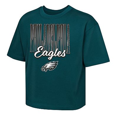 Girls Youth Outerstuff Midnight Green Philadelphia Eagles Big City Boxy T-Shirt