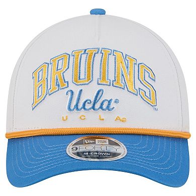 Men's New Era White/Blue UCLA Bruins Arch Two-Tone Rope 9FORTY A-Frame M-Crown Adjustable Hat