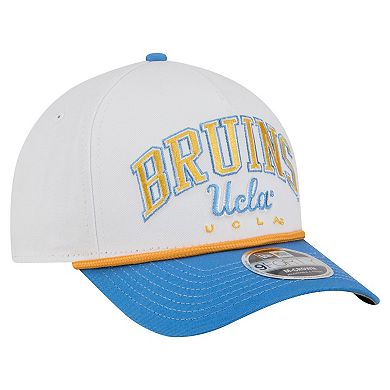 Men's New Era White/Blue UCLA Bruins Arch Two-Tone Rope 9FORTY A-Frame M-Crown Adjustable Hat