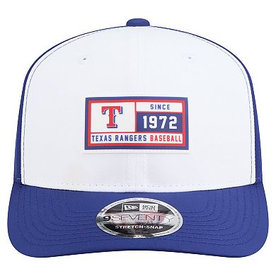 Men's New Era White/Royal Texas Rangers Established Patch 9SEVENTY Adjustable Hat