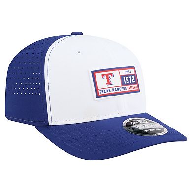 Men's New Era White/Royal Texas Rangers Established Patch 9SEVENTY Adjustable Hat