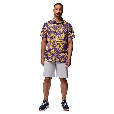 Men's Columbia Purple LSU Tigers Super Slack Tide Omni-Wick Button-Up Shirt