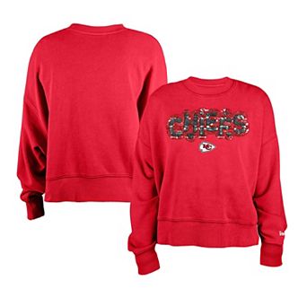 Girl's New Era Red Kansas City Chiefs Flip Sequin Sweatshirt