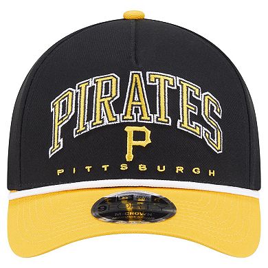 Men's New Era Black/Gold Pittsburgh Pirates Arch 9FORTY A-Frame M-Crown Adjustable Hat