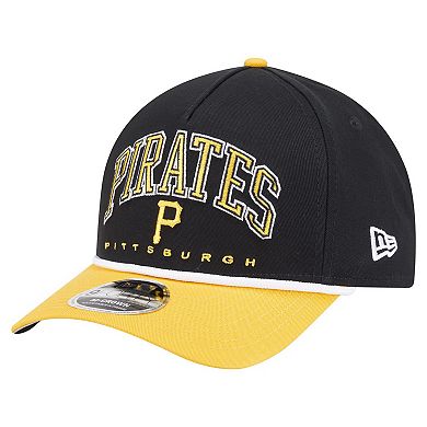 Men's New Era Black/Gold Pittsburgh Pirates Arch 9FORTY A-Frame M-Crown Adjustable Hat