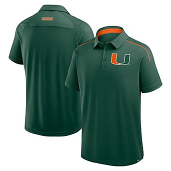 Men's Fanatics Green Miami Hurricanes Take The Lead Defender Raglan Polo
