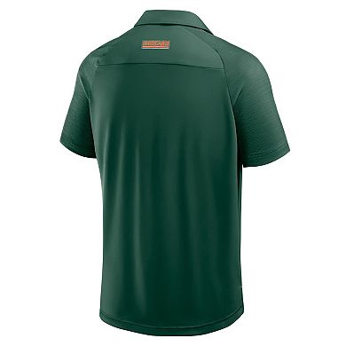 Men's Fanatics Green Miami Hurricanes Take The Lead Defender Raglan Polo