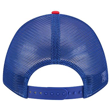 Men's New Era Red Buffalo Bills Linear A-Frame 9FORTY Adjustable Hat