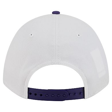 Men's New Era White/Purple Washington Huskies Arch Two-Tone Rope 9FORTY A-Frame M-Crown Adjustable Hat