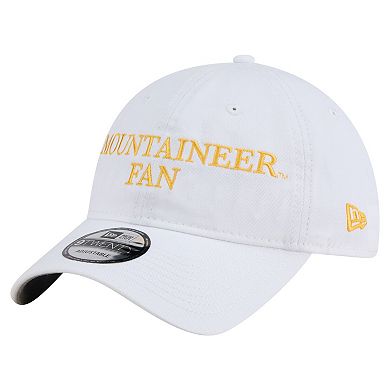 Men's New Era White West Virginia Mountaineers Fan 9TWENTY Adjustable Hat