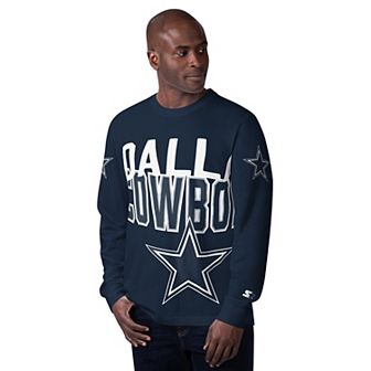 Men's Starter Navy Dallas Cowboys Clutch Hit Long Sleeve T-Shirt