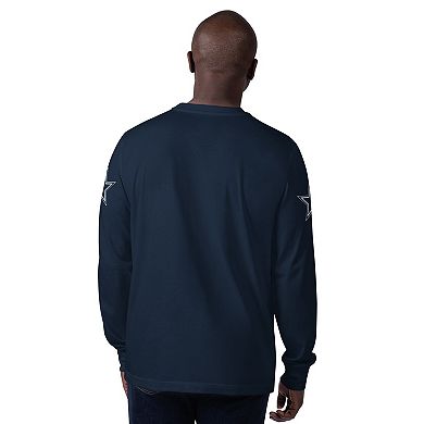 Men's Starter Navy Dallas Cowboys Clutch Hit Long Sleeve T-Shirt