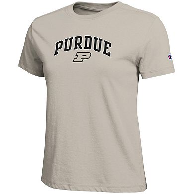 Women's Champion Khaki Purdue Boilermakers Arched Over Logo T-Shirt