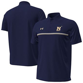 Men's Under Armour Navy Navy Midshipmen Performance Drive Chest Stripe Polo