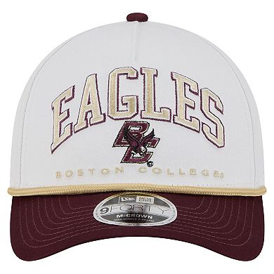 Men's New Era White/Maroon Boston College Eagles Arch Two-Tone Rope 9FORTY A-Frame M-Crown Adjustable Hat