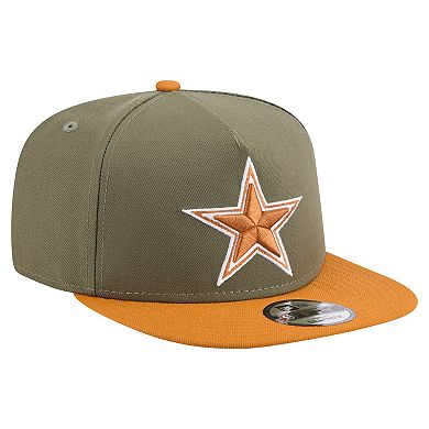 Men's New Era Olive/Brown Dallas Cowboys Two-Tone A-Frame 9FIFTY Snapback Hat